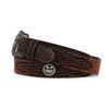 ARIAT Men's Ostrich Print Circle Concho Belt, Brown, 34