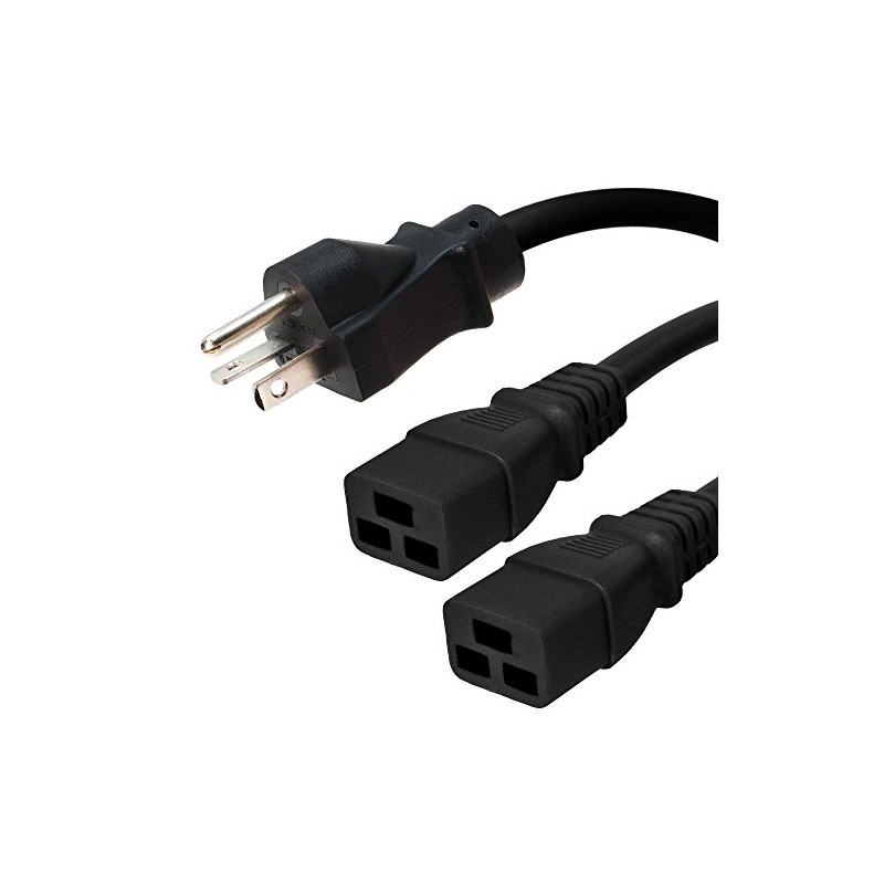 5-20P to 2X C19 Y Splitter Power Cord, 20A, 125V,