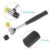 sourcing map Hammer Mallet Double-Faced Metal 23mm Non-Slip Grip Rubber
