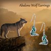 ONEFINITY Wolf Earrings For Women 925 Sterling Silver Abalone Shell