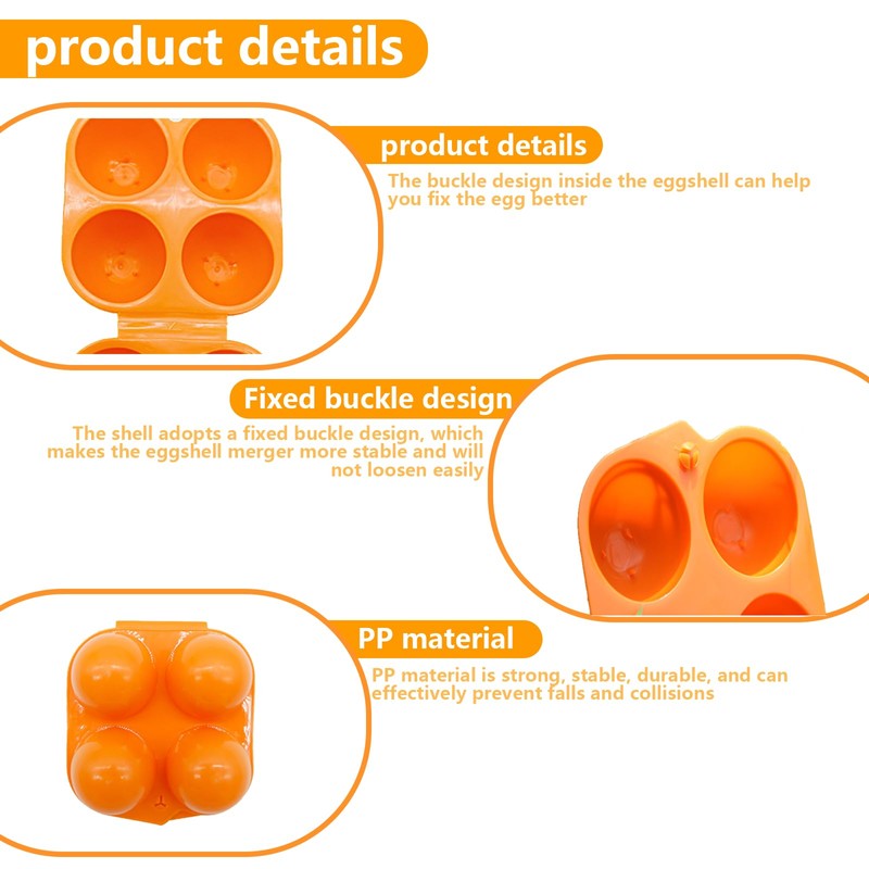 TREABEAR Egg Container for Travel, Egg Box, Plastic Egg Box