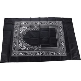 Namvo Muslim Prayer Mat, 60 * 100cm Portable Light Islamic Travel Prayer Rug Mat with Compass for Prayers Black