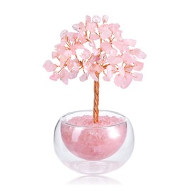 Jovivi JOVIVI Rose Quartz Crystal Tree Pink Crystals and Gemstones Tree of life Healing Crystals Spiritual Gifts for Women Mum Birthday House Warming Gifts New Home