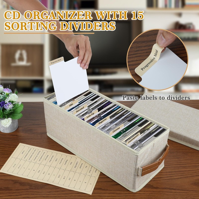 Lukeline 3 Pack CD Storage Box with 15pcs Dividers and