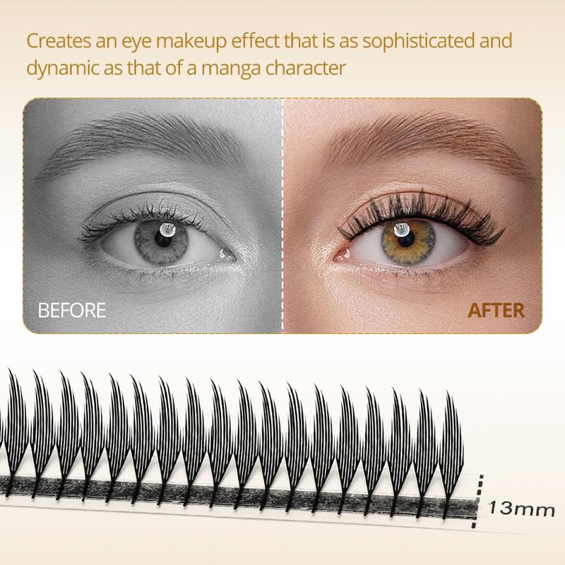 Lunamoon Ready-Made Fan Eyelashes, Ready-Made Fan Eyelashes, Volume Premade Fans