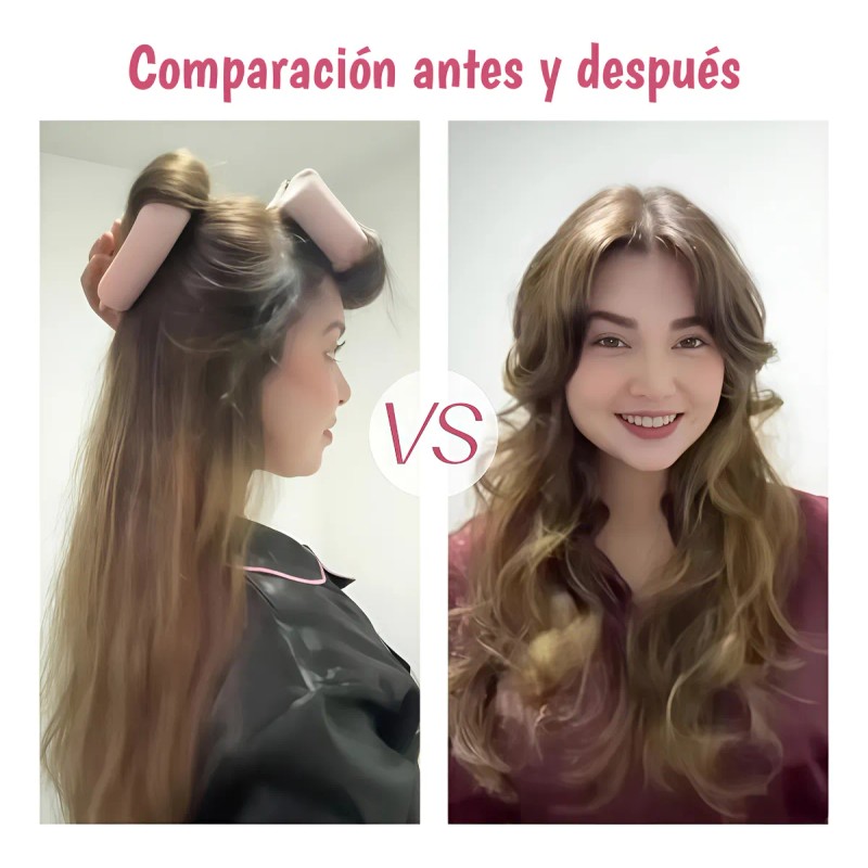 6pzs Curly Ondas En Cabello Rizos Sin Calor Tubo+gorro Satin