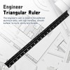 Biaungdo 2 Pack Engineer Scale Ruler, 12 Inch Solid Aluminum