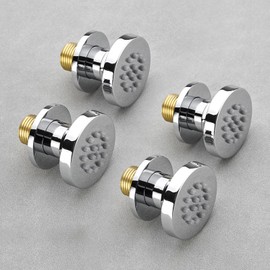 WRKMH 4 x Side Showers Shower Chrome Side Shower Round Massage Nozzle 50 x 50 mm Stainless Steel Side Shower Angle Adjustable Side Shower Shower for Bathroom