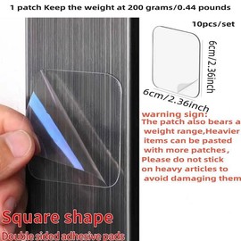 Portable Double Sided Rectangle Tape, 10pcs High Viscosity Adhesive Tape, Multifunctional Sticky Tape for Home & Office