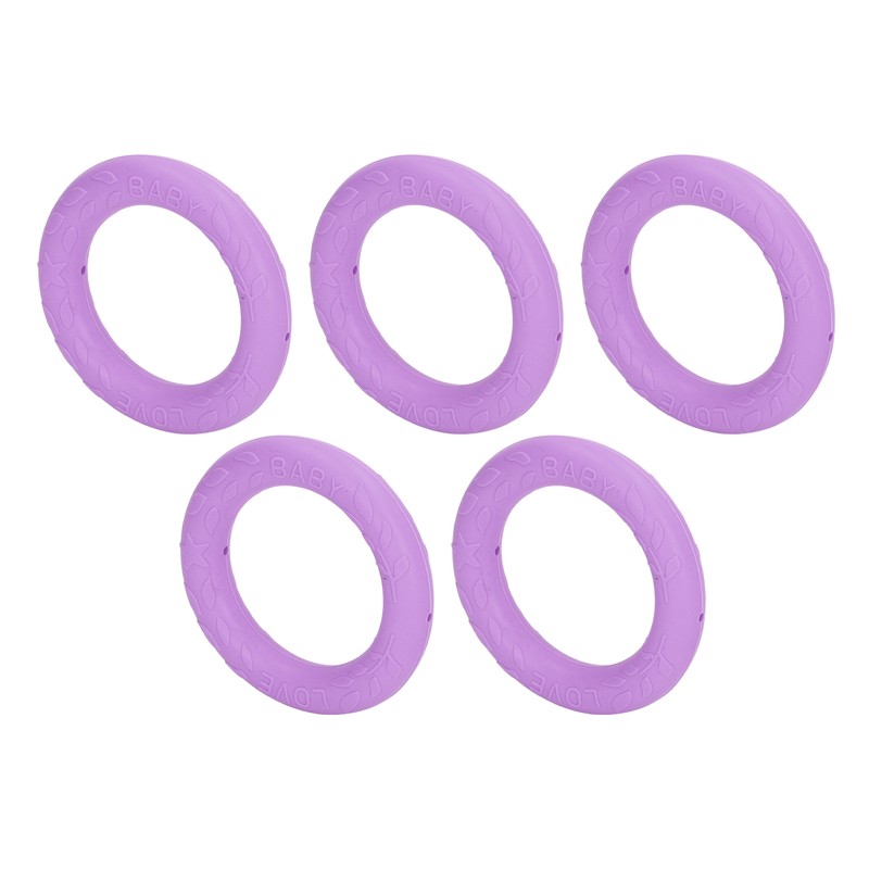 5pcs Baby Soft Silicone Teething Ring Toy Infant Safe Elastic