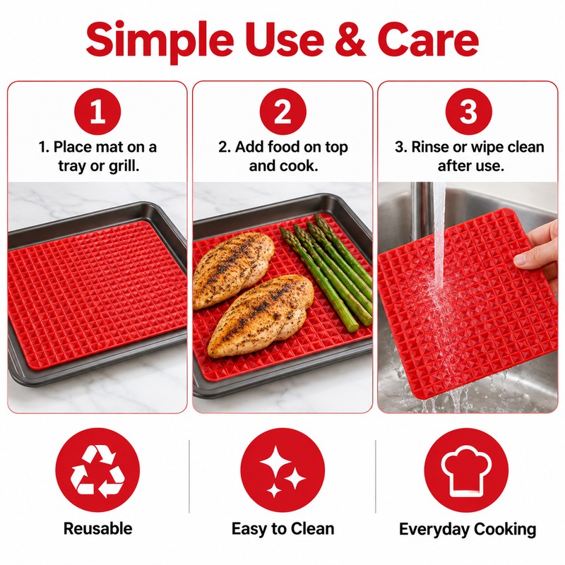 Silicone Pyramid Cooking Mat for Oven & BBQ – Non-Stick