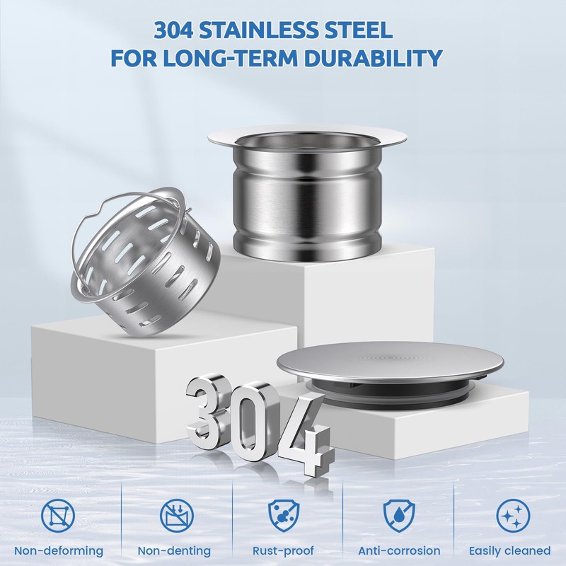 BOTEMY 3-1/2 Inch Extended Garbage Disposal Flange with Deep Strainer