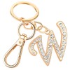 Keychain for Women AlphaAcc Purse Charms for Handbags Crystal Alphabet