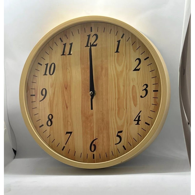 Argenmexwatch Reloj De Pared Clasico Silencioso Simil Madera Redondo