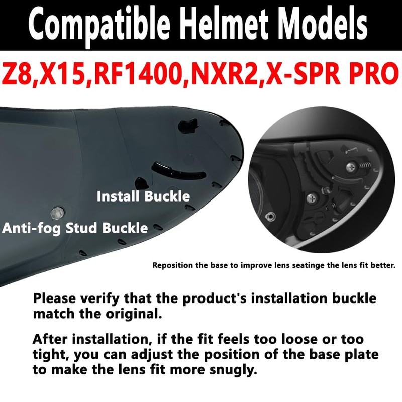 ZQIYDYP X15 RF1400 Helmet Visor,CWR-F2 UV Protection Motorcycle Helmet Face