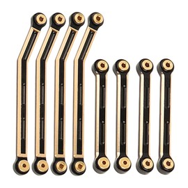 RZXYLRC 8PCS Black Brass High Clearance Chassis Links Rod Set for Axial AX24 1/24 RC Crawler Car Metal Upgrade Parts