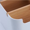 VICDUEKG Desk Organiser, 5 Compartments Bamboo Office Organiser with Pen