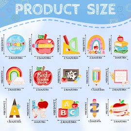 SANNIX 15Pcs Teacher Pins, School Teacher Lapel Pins Enamel Back to School Pencil Book Blackboard Pin Badge Teacher Appreciation Brooch Pin for Clothes Bags Hats Accessories