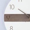 Lafocuse Modern White Wall Clock Silent Wooden Boards Frameless Quartz
