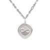 Infinity Wax Seal Necklace in Sterling Silver 925