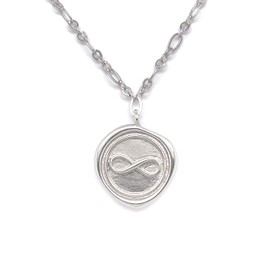 Infinity Wax Seal Necklace in Sterling Silver 925