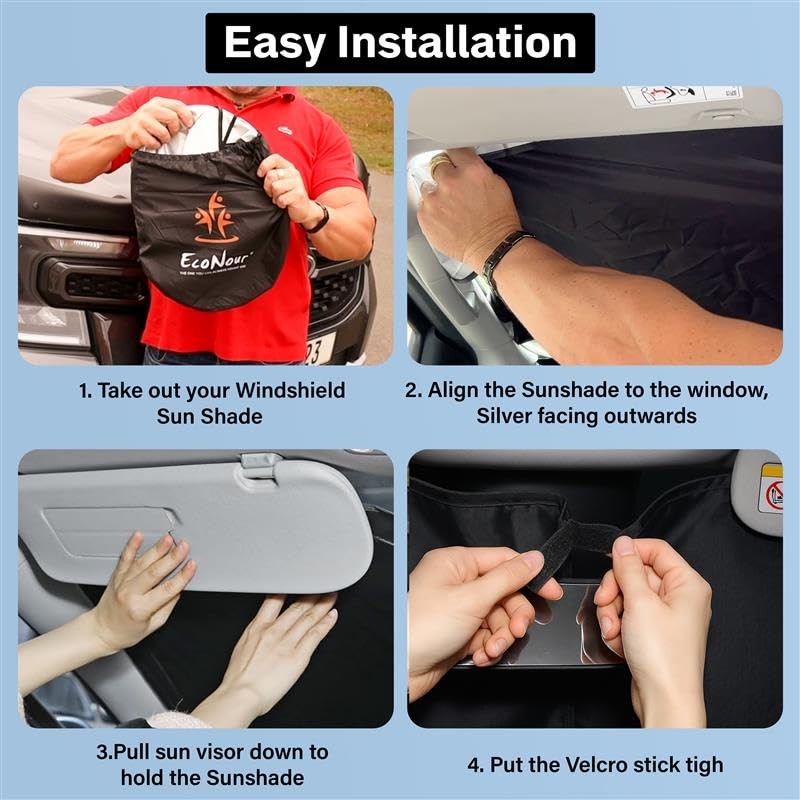 for Subaru Outback 2014-2019 Windshield Sunshade - EcoNour 240T Polyester