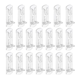 PATIKIL Locking Shelf Support Pegs, 20 Pcs Plastic Cabinet Shelf Pins Clear Self-Locking Shelf Bracket Clips for 7.9mm Diameter Peg Hole 3/4 Inch (20mm) Thick Shelf