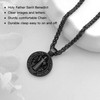 Oaldilee Saint Benedict Medal Necklace, Stainless Steel St Benedict Pendant