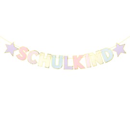 BETESSIN School Child Garland Pastel Decoration First Day of School Banner Hanging Decoration for First Day of School Boy and Girl First Day of School