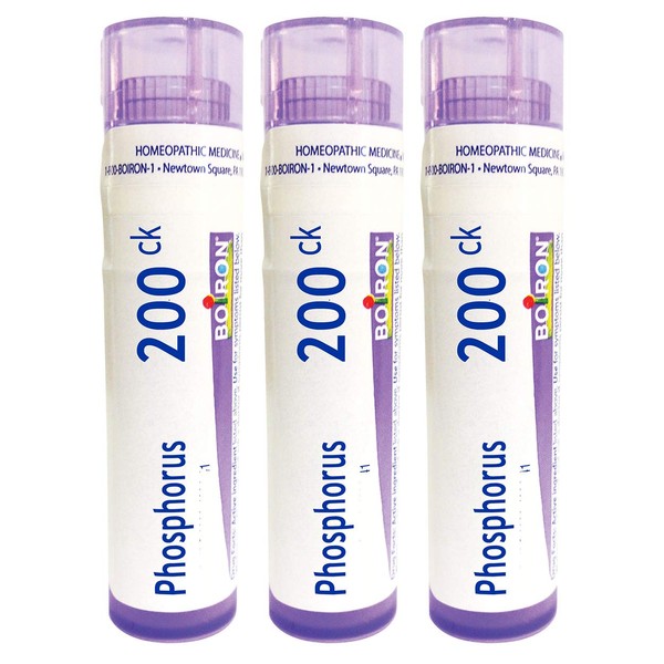 Boiron Phosphorus 200ck, 80 Pellets, Homeopathic Medicine for Dizziness with Sleeplessness, 3 Count