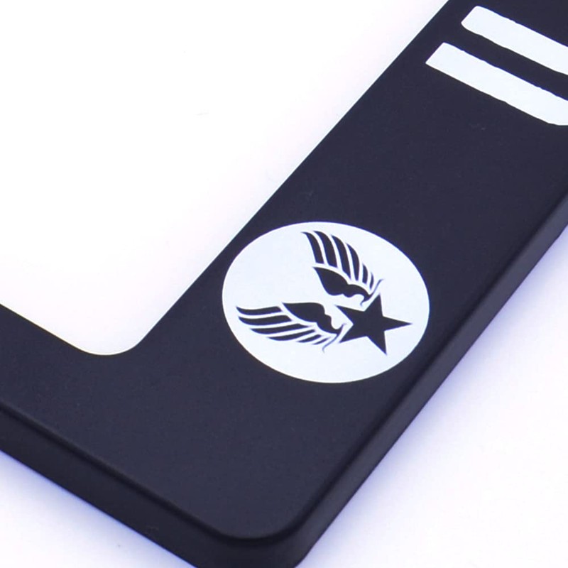 Air Force License Plate Frame, 2 Pieces, Matte, Black, US
