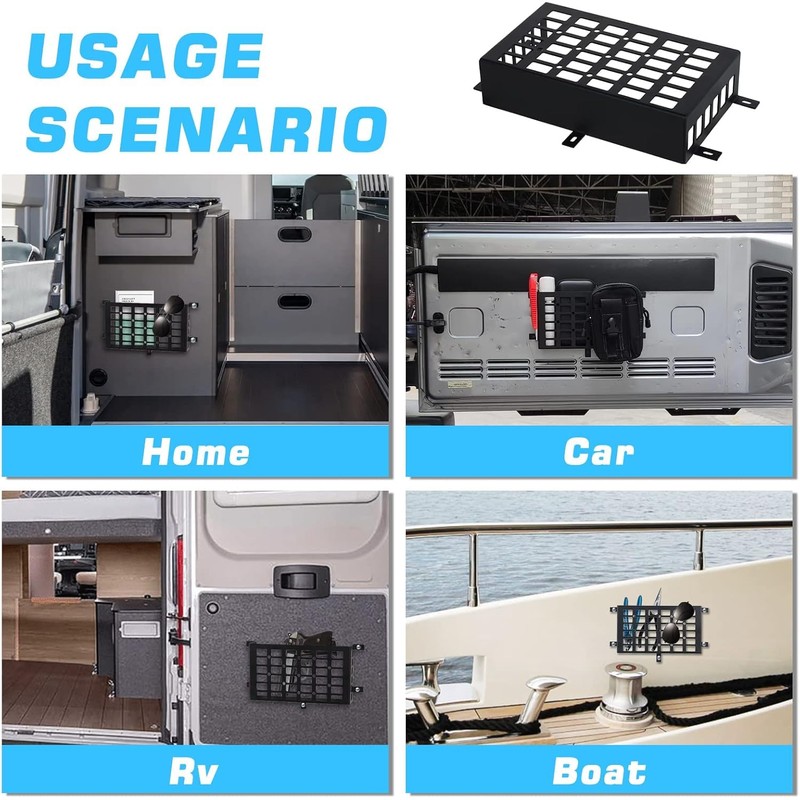 US Universal Metal Car Storage Box Small Cargo Pocket Molle