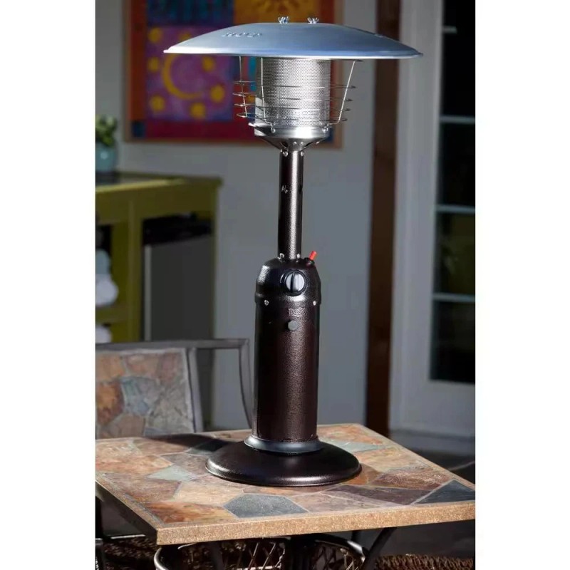 Fire Sense 10,000 BTU Tabletop Propane Patio Heater Hammered Bronze