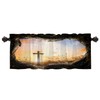 Batmerry Stone Sunrise Christian Kitchen Valances Half Window Curtain, is