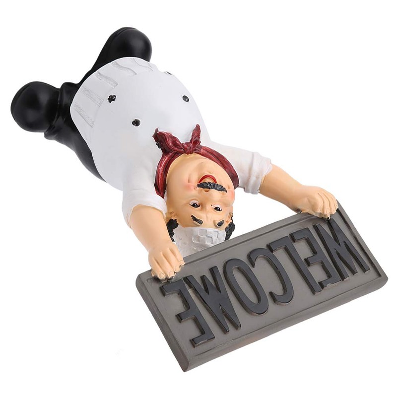 Resin Italian Cute Chef Restaurant Figurines Mini Statue Ornaments Welcome