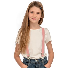 Childrens 1-5 Years Plain Coloured fully adjustable Elasticated Clip on Braces/Suspenders - Cream