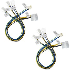 Akasa PWM Splitter - Smart Fan Cable | Supports 3 PWM fans from a single motherboard header | 2 Pack | AK-CB002-KT02