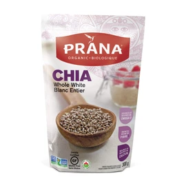 Prana – Organic Whole White Chia Seeds | Non-GMO, Gluten Free | KETO | Source of Omega-3 & Calcium | Rich in Fibre | 300g