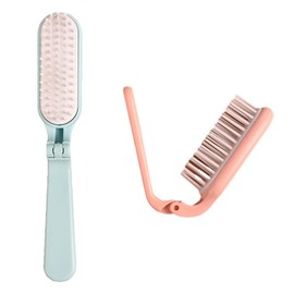 2Pcs Double Headed Anti-static Pocket Hairbrush Lightweight Folding Hair Brush Compact Travel Hair Brush Mini Foldable Pocket Brush for Girls Women Men