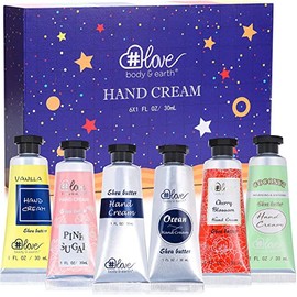 BODY  EARTH  LOVE Set De Regalo De Crema De Manos - Loción Hidratante Para Manos Set Con Glicerina Natural Y Vitamina E, Paquete De 6 Set De Crema De 