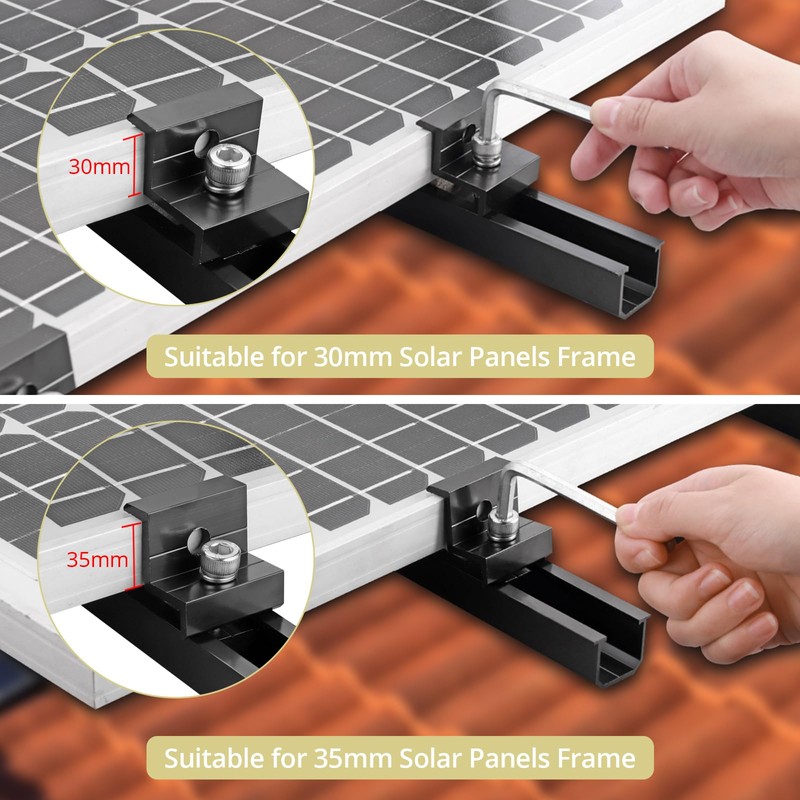 Anbte Solar Panel Bracket Kit, 6 Pcs 7.87 in Aluminium