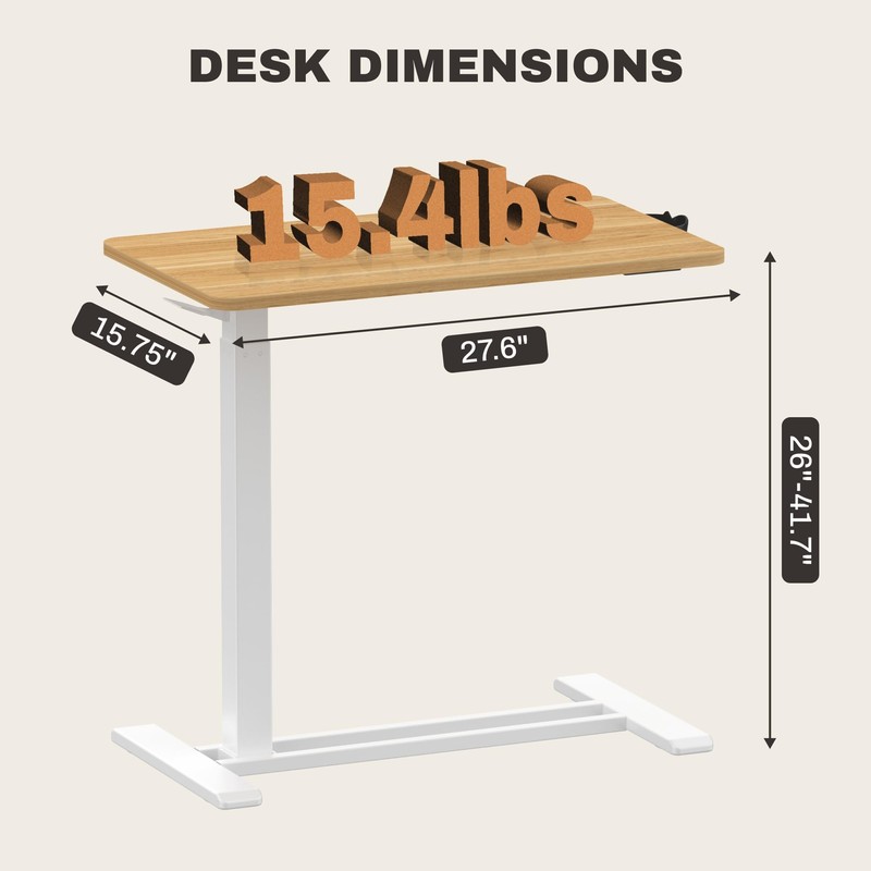 FLEXISPOT Mobile Standing Desk with Wheels Pneumatic Laptop Desk Rolling