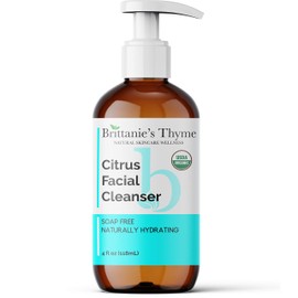 Organic Citrus Facial Cleanser Wash, 4 oz | 100% Natural, Skin Clearing Soap, Anti Blemish, Fights Acne, Non Drying, Non Oily. No Harmful Chemicals. For Women and Men.