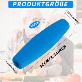 Pack of 10 Foam Grip Hoses, Adaptive Utensils Grip Hoses, Foam Hose Utensils Handle, Tools and Pens Grip Aid, for Seniors, Disabled People, Arthritis (Blue)