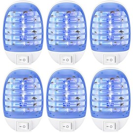 6 Pack Bug Zapper Indoor, Electronic Fly Trap Insect Killer, Fly Trap for Indoors, Plug in Bug Zappers Mosquitoes Killer Mosquito Zapper with Blue Lights for Home, Kitchen, Office, Bedroom