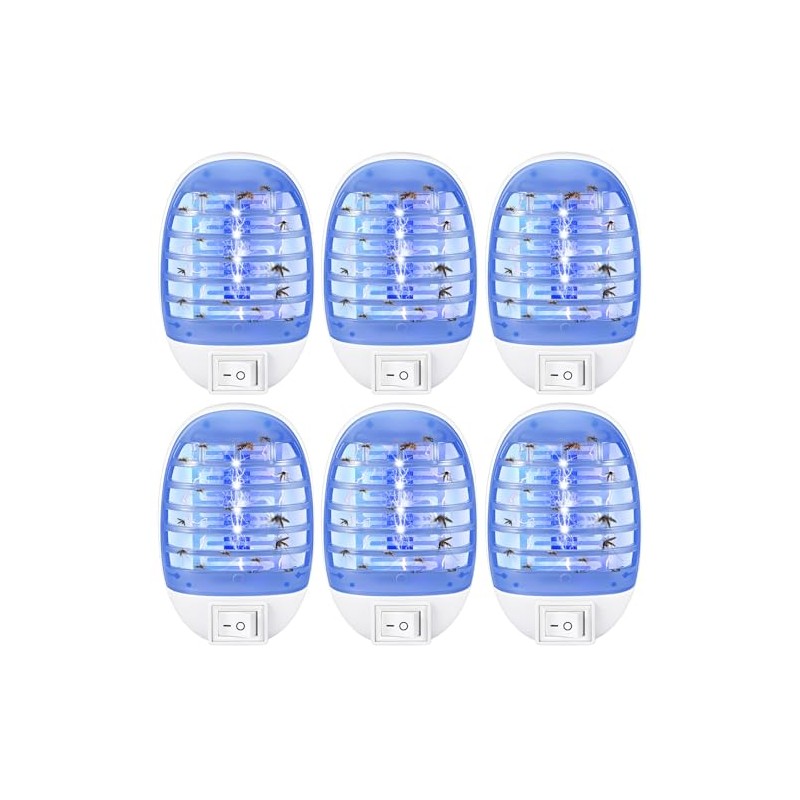 6 Pack Bug Zapper Indoor, Electronic Fly Trap Insect Killer,