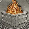 deDecoml The Strong Steel Challenge Coin with Anvil and Dumpster