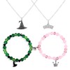 Mikovivi 2pcs Friendship Bracelet & 2 Necklaces, Matching Witch Crown