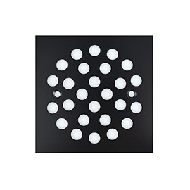 4-1/4 Inch Screw-in Square Floor Drain Cover Replacement Shower Grates with Screws (Black)