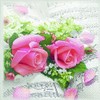 Invitalafete Servietten, Watte, 3-lagig, 33 x 33 cm, Rosenmotiv, 20